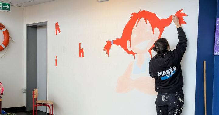 Pippi Langstrumpf schmückt unsere Schulwand